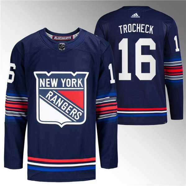 Men%27s New York Rangers #16 Vincent Trocheck Navy Stitched Jersey Dzhi